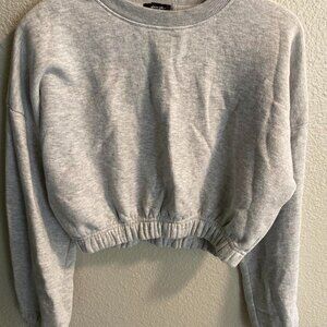 Nasty Gal Women's Grey Crop Crewneck
